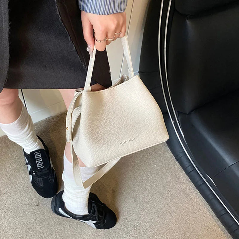 Women's PU Leather Bucket Bag – Shoulder & Crossbody