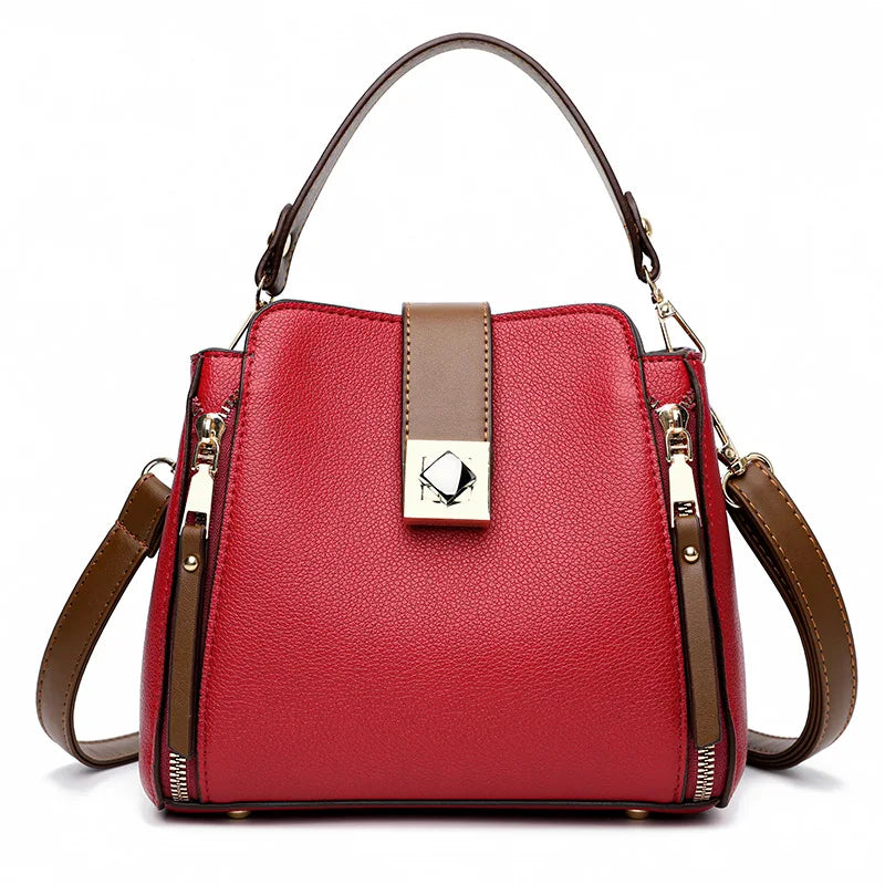 Small PU Leather Bucket Shoulder Bag