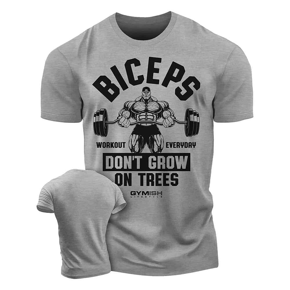 Men's Oversized 3D Print Gym T-Shirt - Short Sleeve