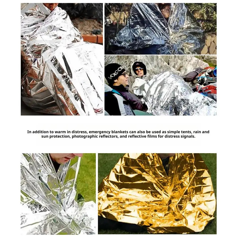 Emergency First Aid Thermal Blanket - Windproof & Waterproof Foil