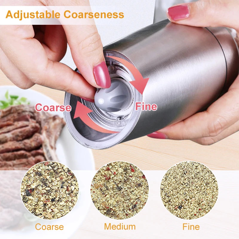 Electric Salt & Pepper Mill Set – LED Light