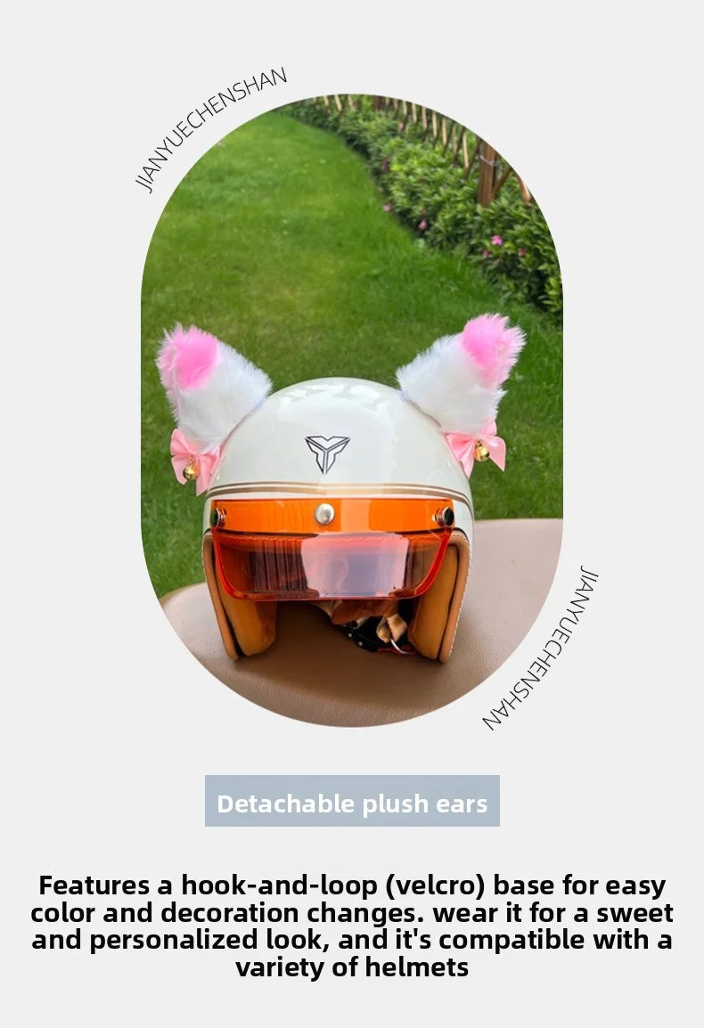 Cat Ears Helmet Decoration - Motorcycle & Ski Helmet Accessory for Men & Women