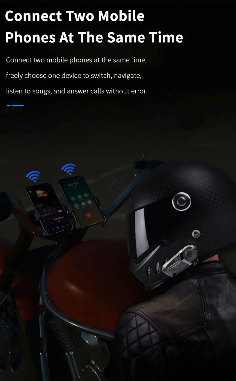 Wireless Bluetooth 5.3 Motorcycle Helmet Headset