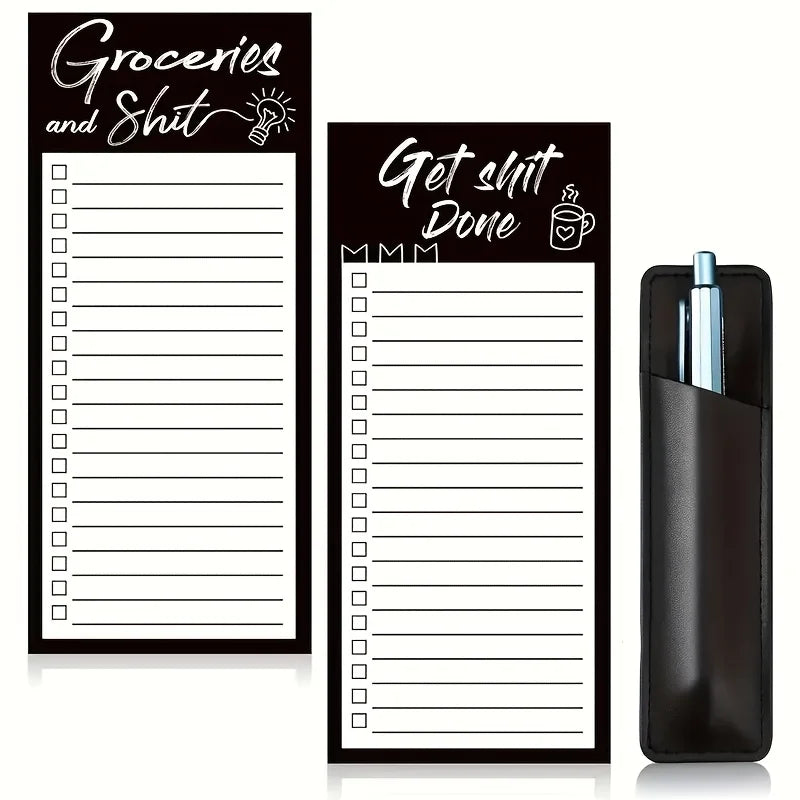 Magnetic Notepad with Pen Holder – Fridge Organiser Pad