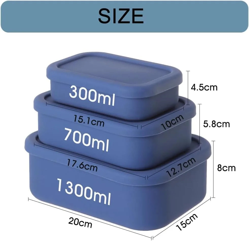 Silicone Food Storage Containers - Airtight, Microwave, Dishwasher, Freezer