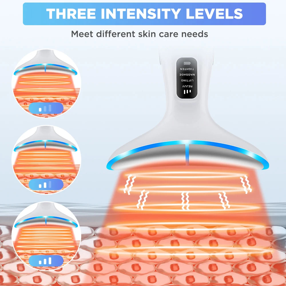 Microcurrent Neck Beauty Device - 3 Massage Modes for Skin Tightening