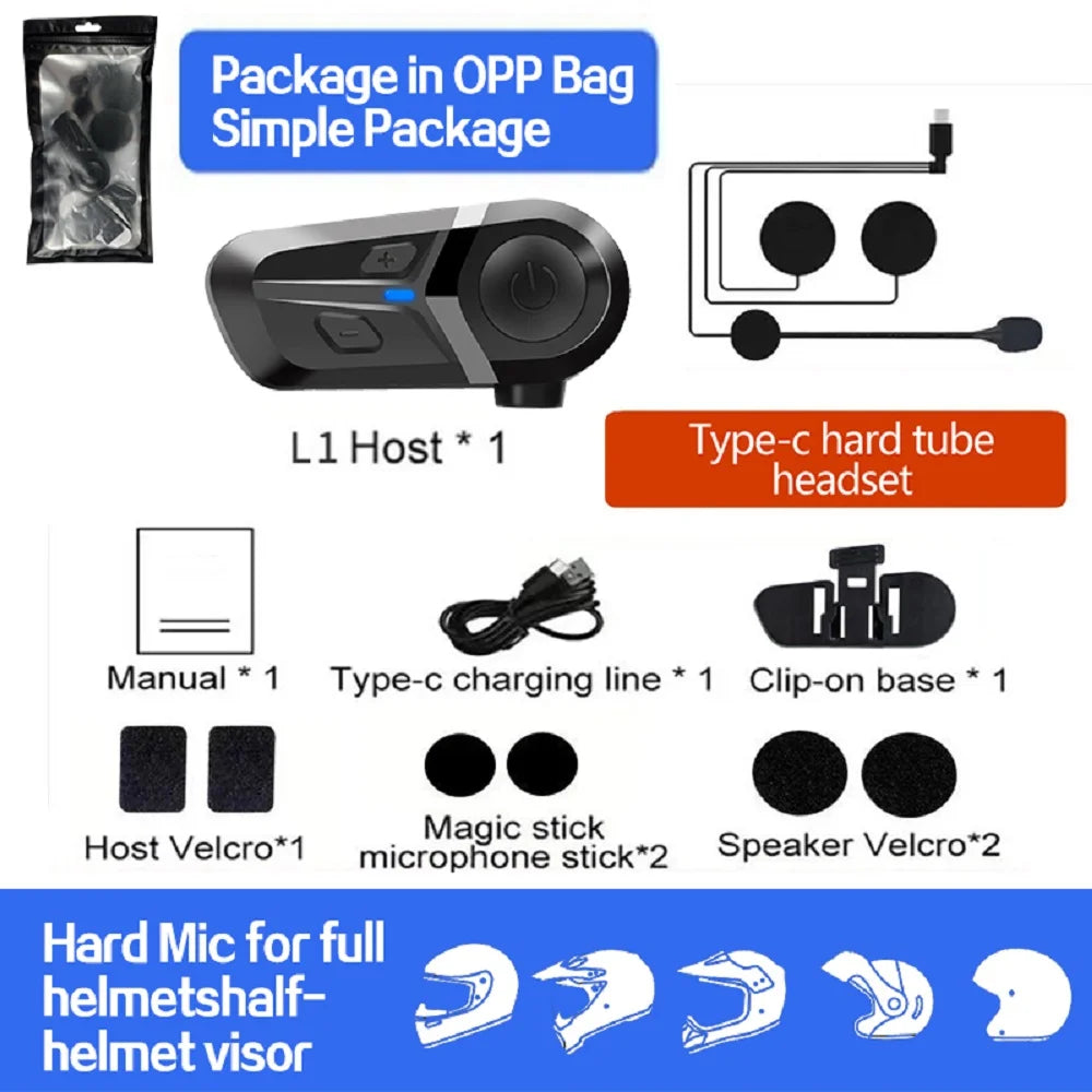 Wireless Bluetooth 5.3 Motorcycle Helmet Headset