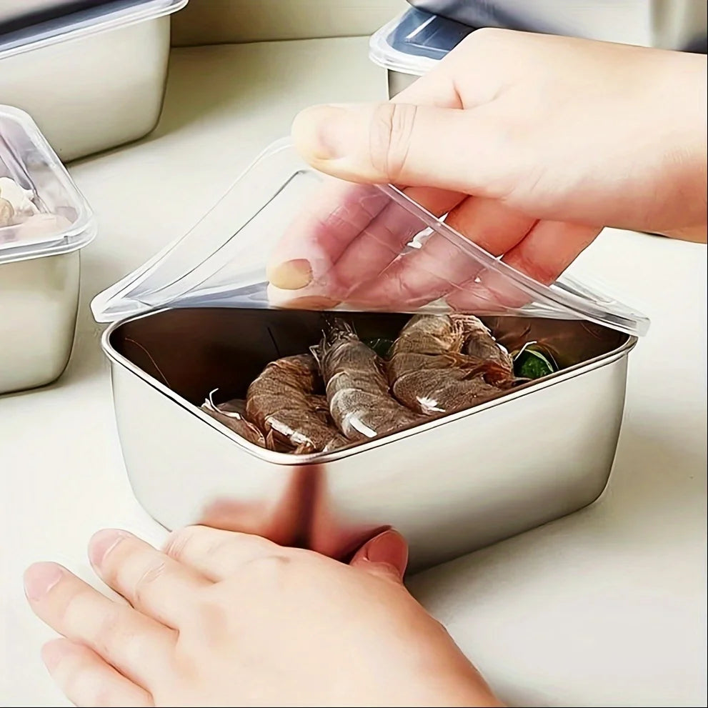 Stainless Steel Food Container Set with Lids – Set of 6