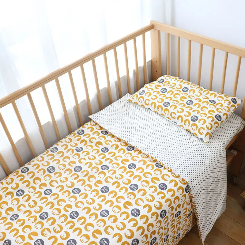 3 Pcs Kids Bedding Set - Cotton Bed Linen set Include, Pillowcase, Sheet and Duvet Cover