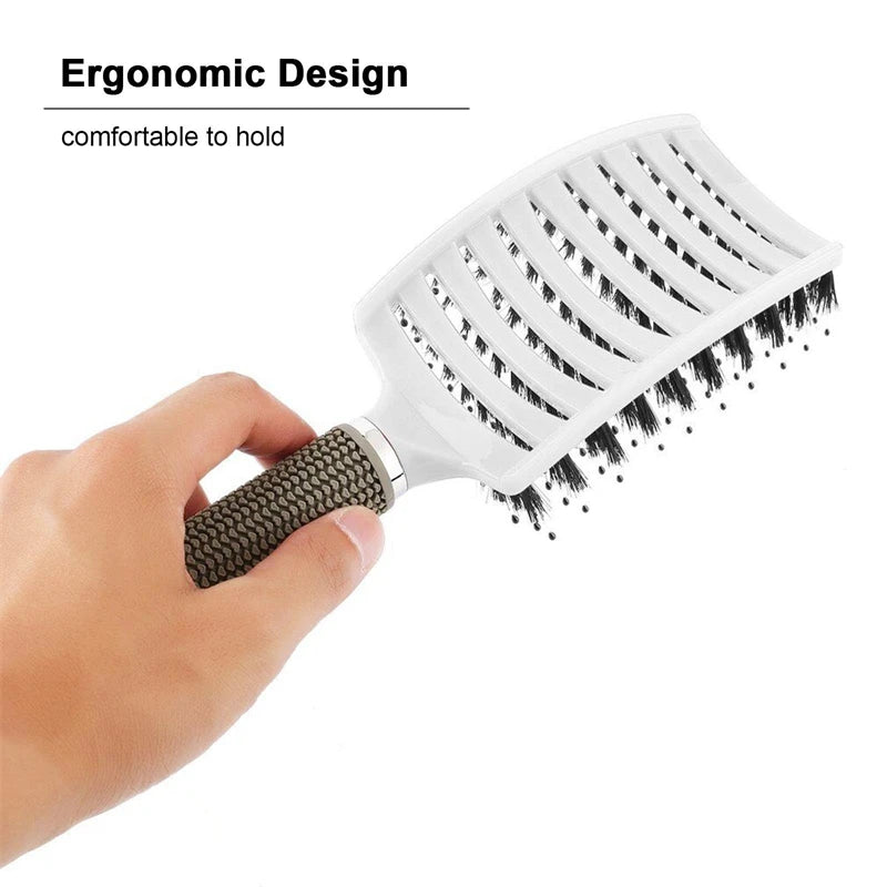 Nylon Bristle Hairbrush – Detangling & Smoothing Brush for All Hair Types