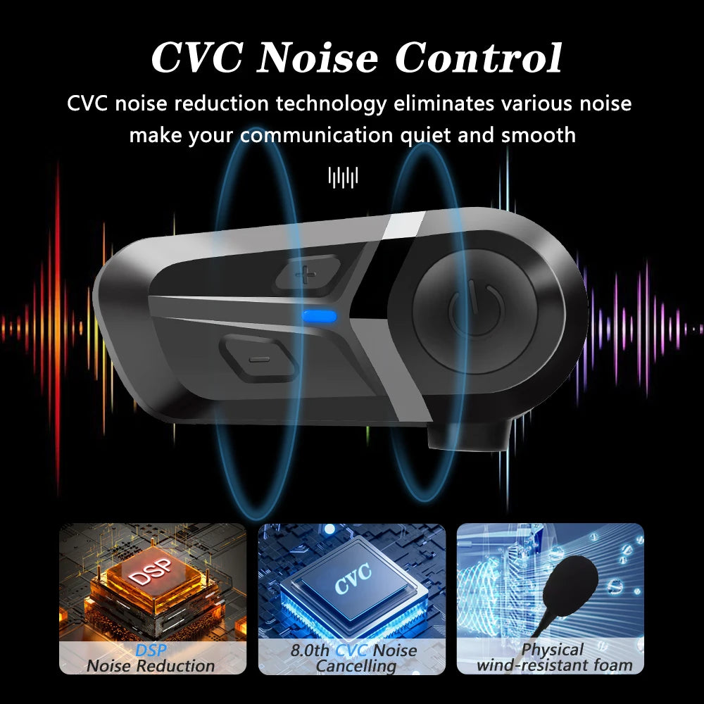 Wireless Bluetooth 5.3 Motorcycle Helmet Headset