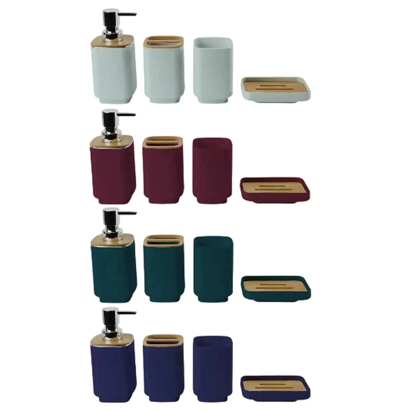 4-Piece Bathroom Accessories Set – Soap Dispenser, Toothbrush Holder & More