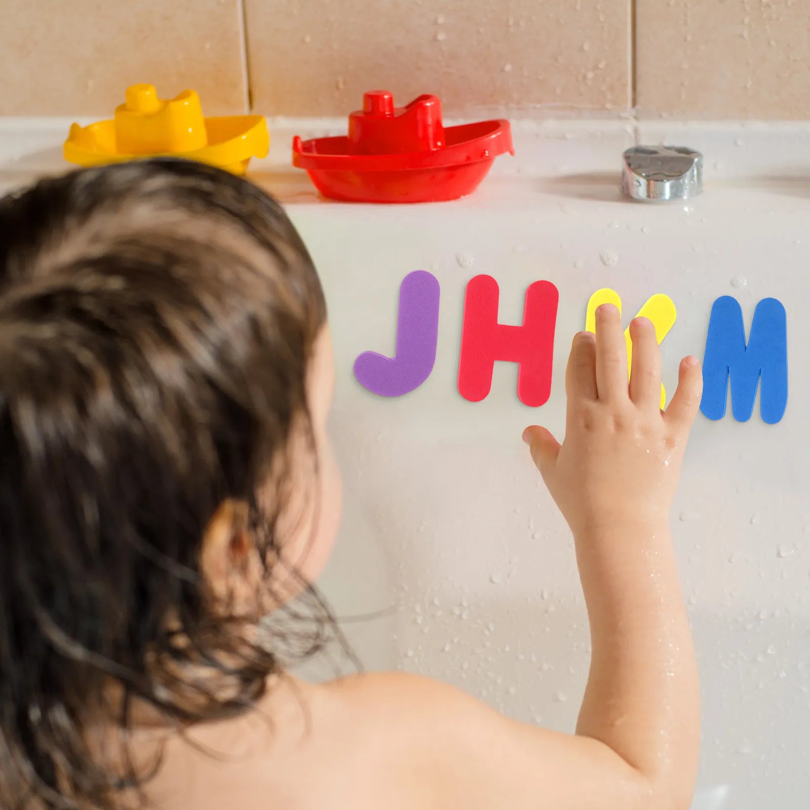 36-Piece Kids Bath Educational Toys - Counting, Spelling & Colour Recognition
