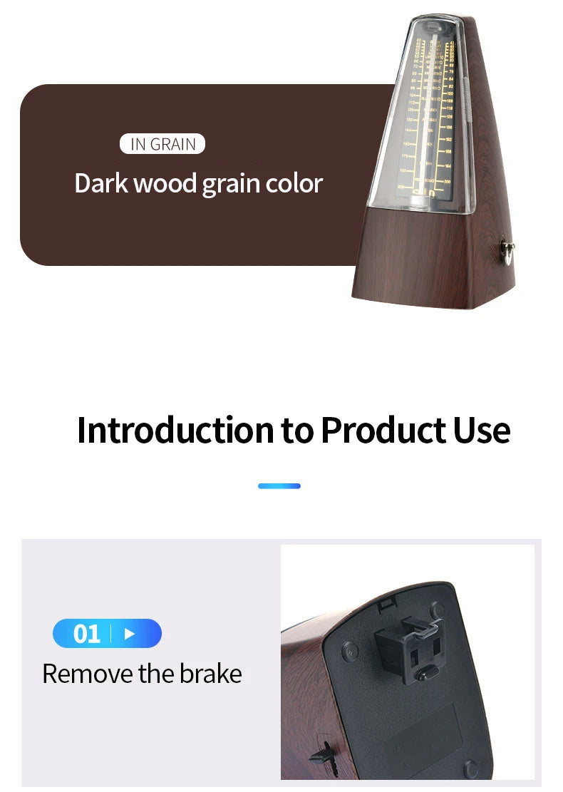 Wood Grain Mechanical Metronome