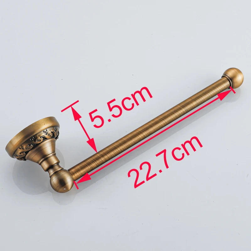 Antique Brass Aluminium Bathroom Accessories Set - Wall Mounted