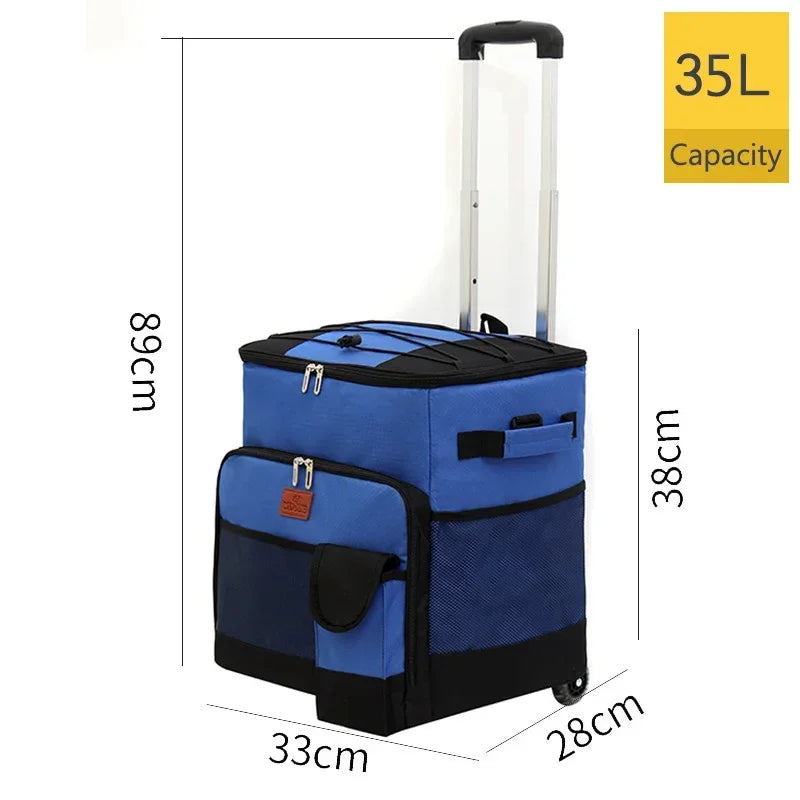 Rolling Cooler with Removable Wheels & Handle