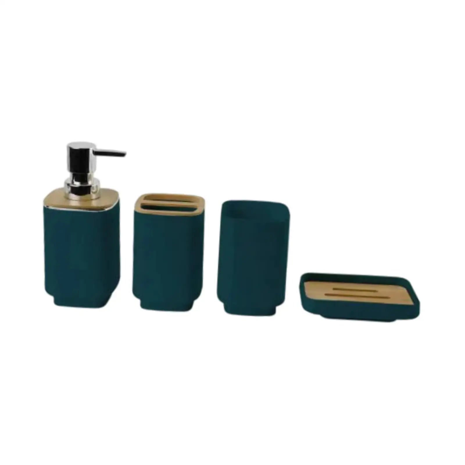 4-Piece Bathroom Accessories Set – Soap Dispenser, Toothbrush Holder & More