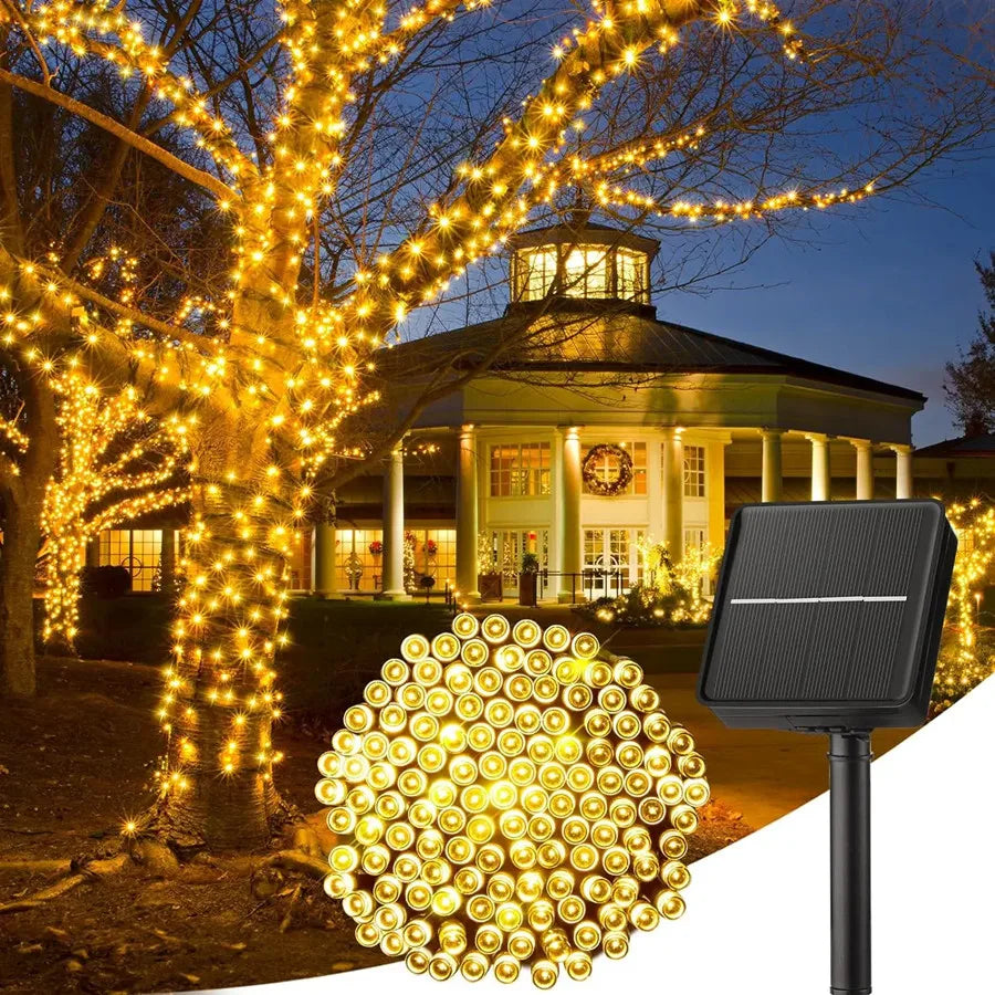 Outdoor Solar LED String Lights with 8 Lighting Modes