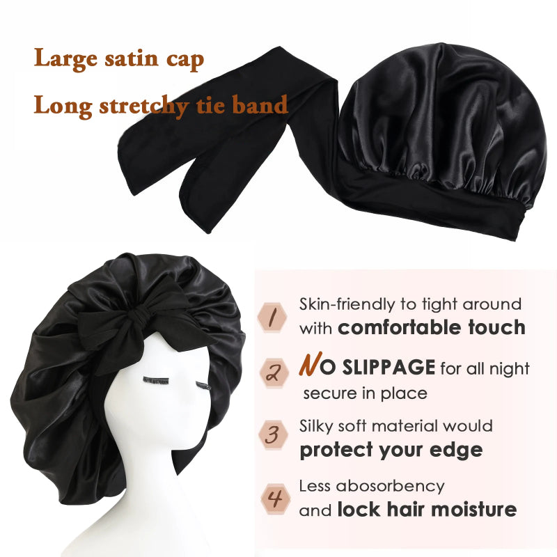 Satin Ribbon Hair Bonnet