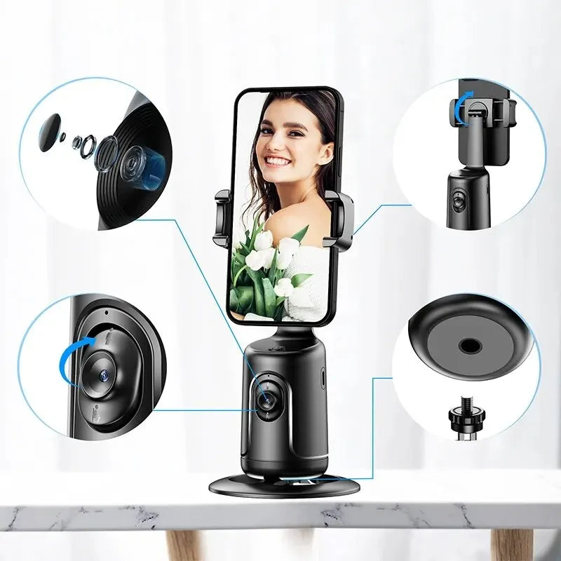 360° AI Face Tracking Phone Gimbal - Auto Stabilizer