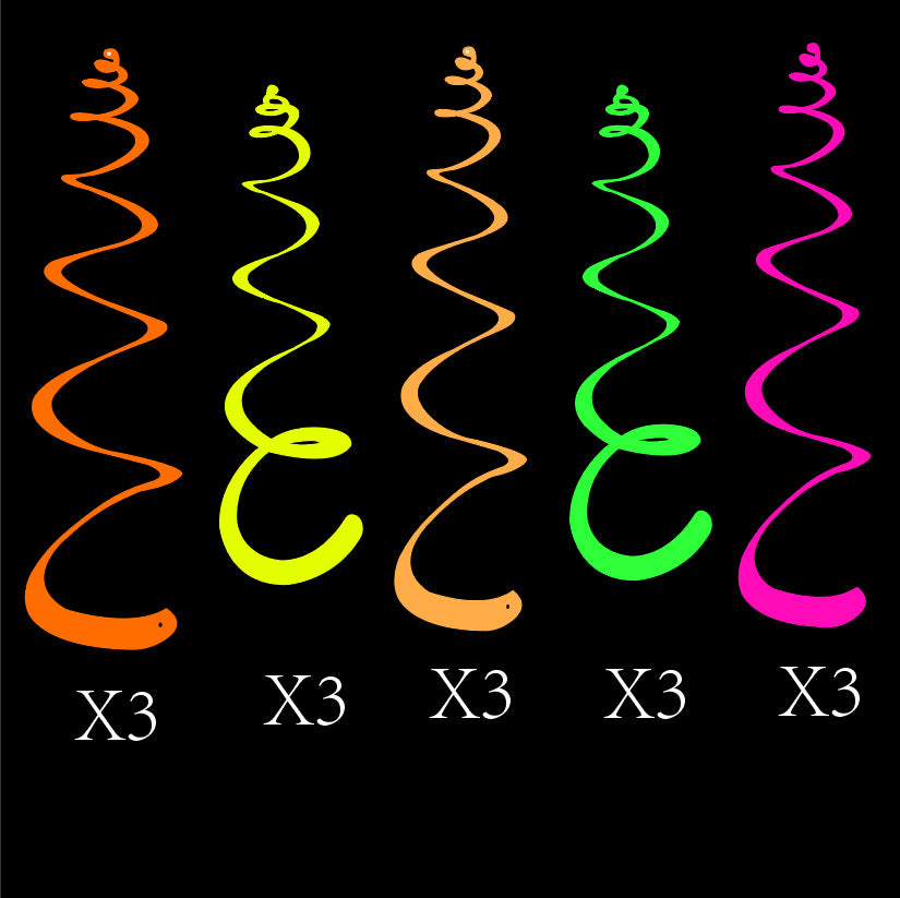 Fluorescent Spiral Party Decorations
