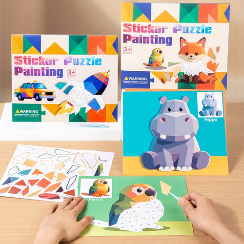 3D Geometric Stickers - Educational Craft Toy for Kids